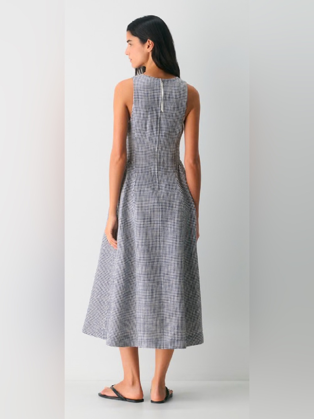 Wilfred Black and White Gingham Midi Dress - Picture 4 of 12